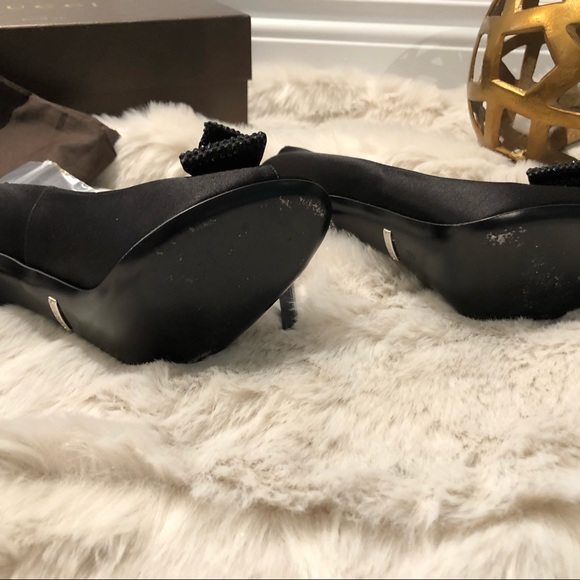 Gucci Clodine Crystal Satin Open Toe Pump - Picture 7 of 8